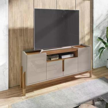 Imagem de Rack Lizz 190 cm - Casa D, Off White/Cedro