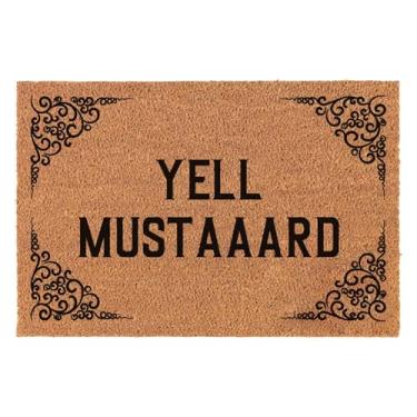 Imagem de XLQHYH Tapete engraçado Welcome para decoração de varanda e pátio para o caminho de entrada, tapete personalizado ao ar livre com capacho de coco resistente antiderrapante para uso externo 60 x 40 cm