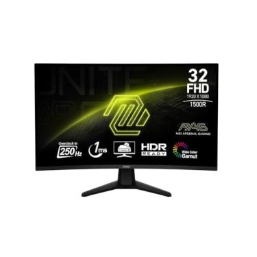 Imagem de MSI Monitor de computador MAG 32C6X 80.0 cm 1920 x 1080 (FHD), 250Hz, Adaptive-Sync, HDR Ready, HDMI, VGA Port, DisplayPort, VESA Mountable, Tilt, Speaker, 1ms, Preto