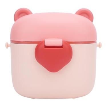 Imagem de Asixxsix Dispensador de fórmula para bebês, recipiente de fórmula para viagem, dispensador de leite em pó portátil com vedação multifuncional para leite em pó, lanches, doces (Róseo)