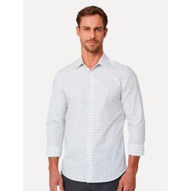 Imagem de Camisa Dudalina Masculina Milano Superfine Cotton Xadrez Branca-Masculino