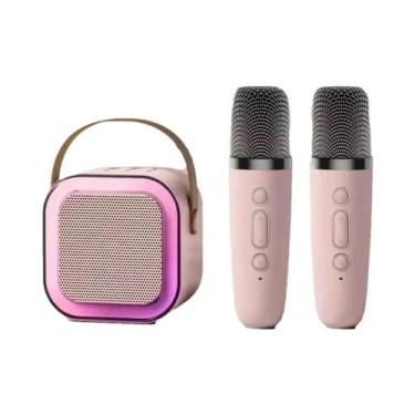 Imagem de Caixa De Som Bluetooth Portátil Com 2 Microfones Para Karaokê, Canto E