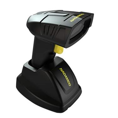 Imagem de NADAMOO Scanner de código de barras sem fio com base de carregamento, leitura 1D, 2D, código QR, matriz de dados, PDF417, distância de transmissão de 400 m, bateria recarregável de 2200 mAh, leitor de