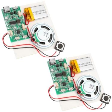 Imagem de 2 unidades de módulo de gravador de som programável – módulo de gravação de voz de música DIY com alto-falante, pode gravar música sonora de 16 minutos para saudações personalizadas, cartões de