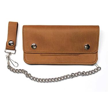 Imagem de Carteira de caminhoneiro de 20,32 cm – Couro de puxar – Feita nos EUA, Marrom, Carteira com cinto