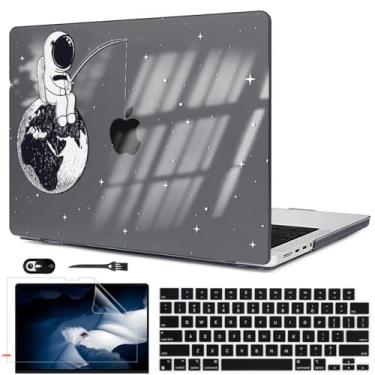 Imagem de LCMOCICO Capa para MacBook Pro de 14 polegadas M4 2024 2023 2022 2021 Modelo A3112 A3185 A3401 A2779 A2442 A2918 A2992 M4 M3 M2 M1 Pro/Max Chip, padrão de plástico Capa rígida para teclado, Astronauta