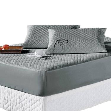 Imagem de Protetor De Colchão Impermeável Solteiro Matelado1 Pç Cinza