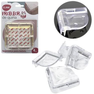 Imagem de Kit Protetor de Silicone para Quinas de Moveis com 4 Peças 4,5x4,5 cm 