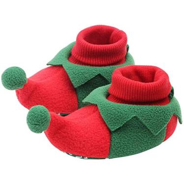 Imagem de Sapatos infantis para bebês recém-nascidos, botas de neve quentes, botas de Natal, sapatos de inverno para bebês pré-andadores, botas de elfo em forma de árvore de Natal, Multicolorido., 13 Toddler