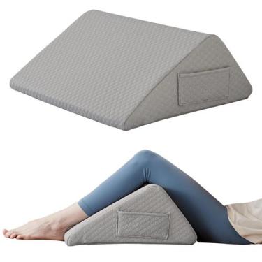 Imagem de Almofada de joelho Ruqmuis 20 cm cinza para dormir de costas