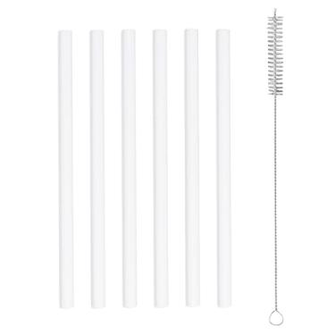 Imagem de Fukaisu 6 Peças Palhinha Substituição para Owala FreeSip Sway 30oz Garrafa Água, Palhinha Plástico com Escova Limpeza Acessórios Peças Reutilizáveis para Owala Garrafas Térmicas (Branco)