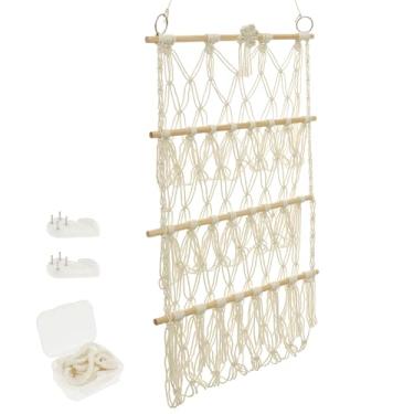 Imagem de ZJRDYYK Rede de rede para animais de pelúcia, suporte para pendurar animais de pelúcia, rede de armazenamento de brinquedos de 3 camadas para parede plana, organizadores de brinquedos macios e