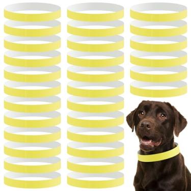 Imagem de Clysee Coleiras de papel ajustáveis para cães de 500 unidades com coleiras de parto resistentes a rasgos, à prova d'água, faixas adesivas para identificação de animais de estimação para hospitais