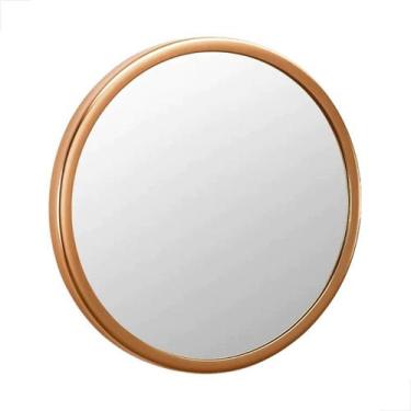 Imagem de Espelho Redondo Com Moldura Aro Decorativo 30cm Rose Gold - Fast Vidro