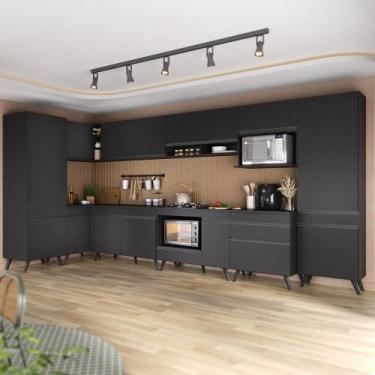 Imagem de Armário de Cozinha Modulada Completa Canto 409cm com Balcão para Cookt