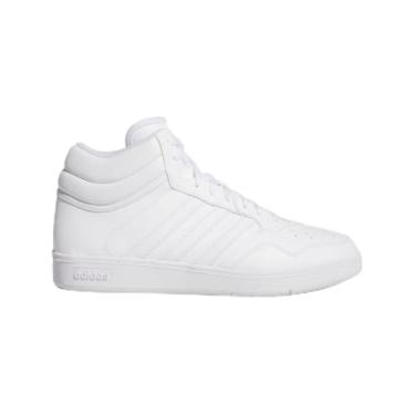 Imagem de adidas Tênis de basquete unissex adulto Hoops 4.0 cano médio, Branco/Preto, 5.5 Women/4.5 Men