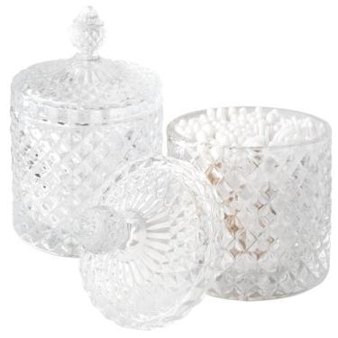 Imagem de Frascos de banheiro rejomiik Qtip Holder Glass 160 mL (pacote com 2)