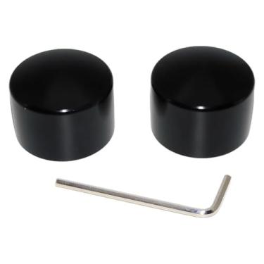 Imagem de BYYINGSUS Tampas de porca do eixo dianteiro da motocicleta Capas de eixo tampa do eixo da roda traseira protetor lateral preto compatível com haste noturna V Rod (tampa do eixo dianteiro A)