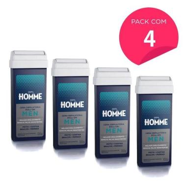 Imagem de Kit 4 Refil Cera Depilatória Depil Homme Maculino Deo 100g - Depil Bel