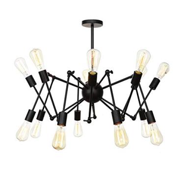 Imagem de Lustre de vento industrial estilo vintage, luzes E27, lustre Sputnik para piso inclinado, teto, quarto, sala de estar, sala de jantar, cozinha, iluminação cromada