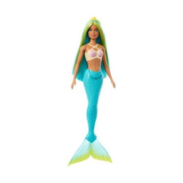 Imagem de Boneca barbie mundo da fantasia sereia cabelo azul - mattel hrr03/hrr0