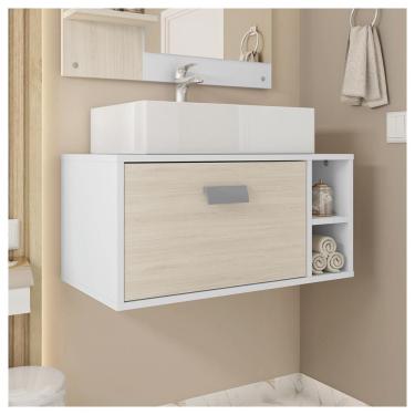 Imagem de Gabinete Suspenso àrmario Banheiro Branco Towel Caemmun