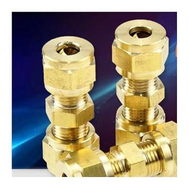 Imagem de Encaixe tubo OD 4 mm latão compressão encaixe união conector reto água gás combustível