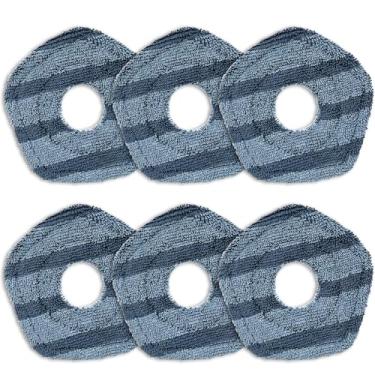 Imagem de Pacote com 6 almofadas de substituição para esfregão compatíveis com Eufy X10 Pro Omni X9 Pro Robot Vacuum Estação autovazia, almofadas de limpeza úmidas, peças de almofada de limpeza de acessórios