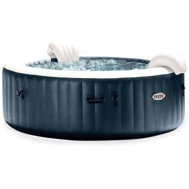 Imagem de Spa Inflável Hidromassagem para 6 Pessoas com Apoios de Cabeça, Intex 28431EP, Preto