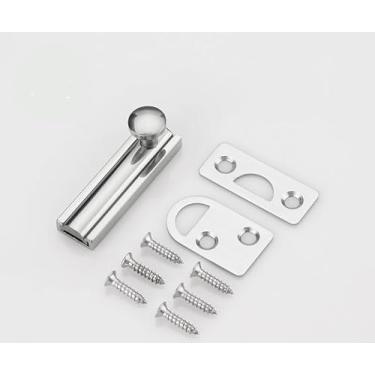 Imagem de Trava deslizante de latão maciço, trava de superfície de segurança antirroubo SUYA de 5 cm para portas francesas, cercas de madeira, portões e armários, acabamento em níquel acetinado