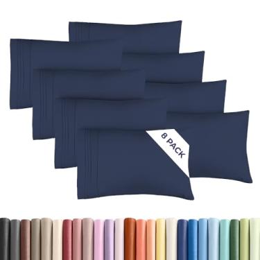 Imagem de Conjunto de 8 fronhas Queen – Capas de almofada ultra macias de qualidade hoteleira – Confortáveis, aconchegantes e sem rugas – Resistente a encolhimento, manchas e desbotamento – Protetores de