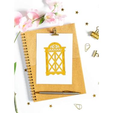 Imagem de 1 matriz retrô para corte de janela, tema de janela, matrizes de corte de aço carbono, estêncil, modelo de álbum de recortes, para álbum de fotos faça você mesmo, cartão de papel decorativo em relevo