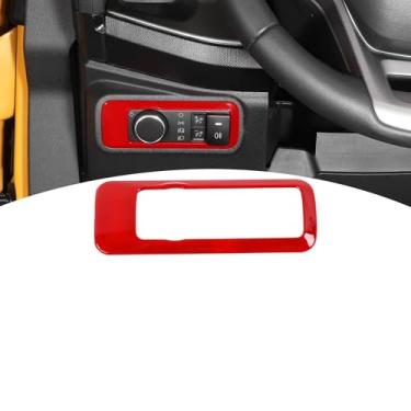 Imagem de PDKLIN Capa de acabamento para painel de botão de farol Mustang para Bronco/Bronco Sport 2021-Presente para Mustang 2024-Presente Vermelho Acessórios Interiores