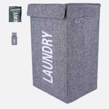 Imagem de Cesto Roupa Suja Organizador Multiuso Dobravel Roupeiro Lavanderia Quarto Banheiro Com...