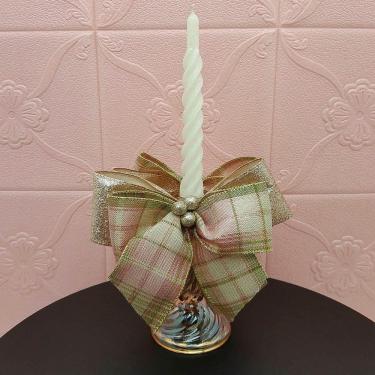 Imagem de Castiçal Aparador Porta Vela Arranjo Centro Mesa Natal 35cm B