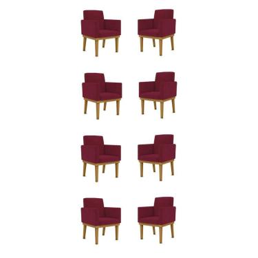Imagem de Kit 8 Poltronas Reforçada marsala