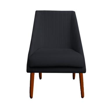 Imagem de Cadeira Para Sala De Jantar Ana Pés Palito Veludo Grafite D'classe Decor