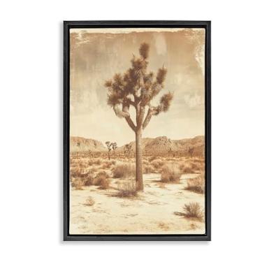 Imagem de Stupell Industries Southwest Landscape Lone Tree Gray Framed Floater Canvas Wall Art, design by Petal Prints Design, 30 x 21