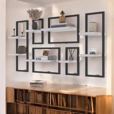 Imagem de Kit De 8 Prateleiras Industrial Branco - Pleno