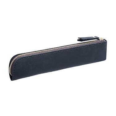 Imagem de Estojo de lápis de couro retrô porta-lápis bolsa portátil de papelaria para estudantes do ensino médio menina menino adulto adolescente