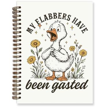 Imagem de TFKFJLF Caderno de ganso floral engraçado, diário sarcástico de ganso bobo chocado, diário de animal sarcástico, diário de animal sarcástico, My Flabbers Have Been Gasted, caderno espiral pautado pela