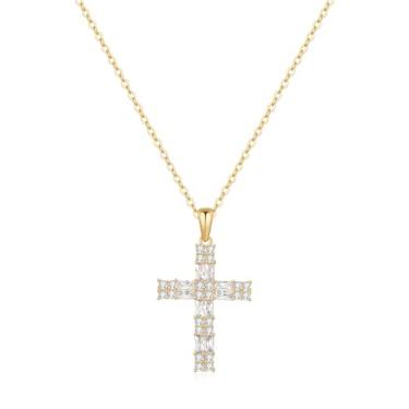 Imagem de Ymeiselle Colar feminino de prata esterlina S925 com pingente banhado a ouro champanhe 18 quilates, joia elegante para presente para namorada, esposa, aniversário, Natal, casamentos