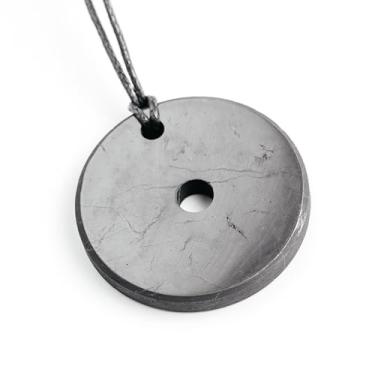 Imagem de KARELIANMASTERS Conjunto de pingente de colar de pedra Shungite - joia autêntica de cristal para chacra e equilíbrio de energia, Pedra, Shungite