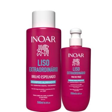 Imagem de Kit Inoar liso extraordinário shampoo 500ml + creme para pentear 250ml