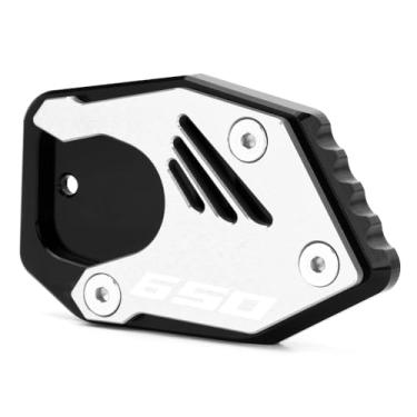 Imagem de Mokiton Placa de suporte de extensão de suporte lateral de motocicleta compatível com H.onda CBR650R 2019-2023 2024 2025 | Suporte de almofada de pé acessórios CBR 650R (prata)