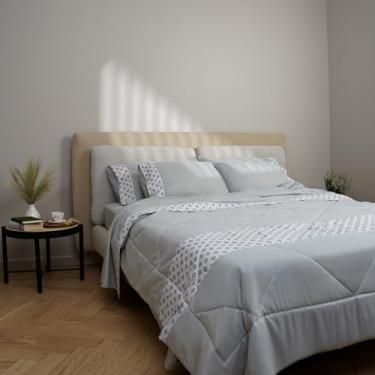 Imagem de Mon Chateau Conjunto de edredom Queen de 3 peças, de microfibra macia com estampa de diamante acolchoado, inclui edredom e 2 fronhas, aconchegante, elegante e durável