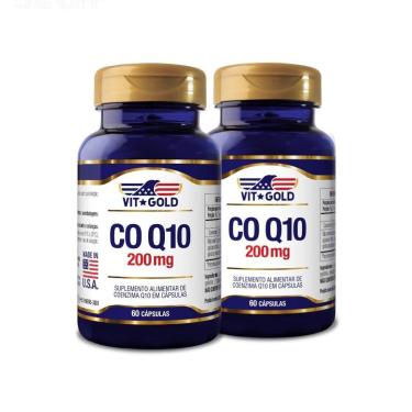Imagem de Coenzima Q10 CoQ10 200mg Vitgold Kit2x 60 cápsulas-Unissex