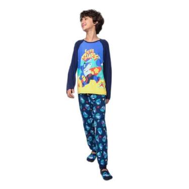 Imagem de Pijama Manga Longa Viscolycra Menino Teen Tubarão Aloha - Puket, 14