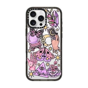 Imagem de CASETiFY Capa Impact para iPhone 16 Pro Max [2,5 m 4X proteção contra quedas de grau militar/compatível com Magsafe] - Whimsical Witch by Chiara LB Art - Preto transparente