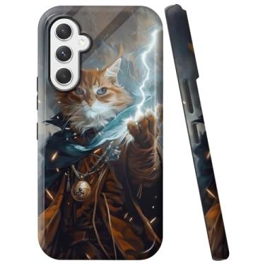Imagem de WZCJDHMJ Capa para Samsung Galaxy S25 FE, capa de camada dupla à prova de choque - silicone + PC resistente a impactos, capa protetora antiarranhões para celular 6,7 polegadas 2025 chamando gato